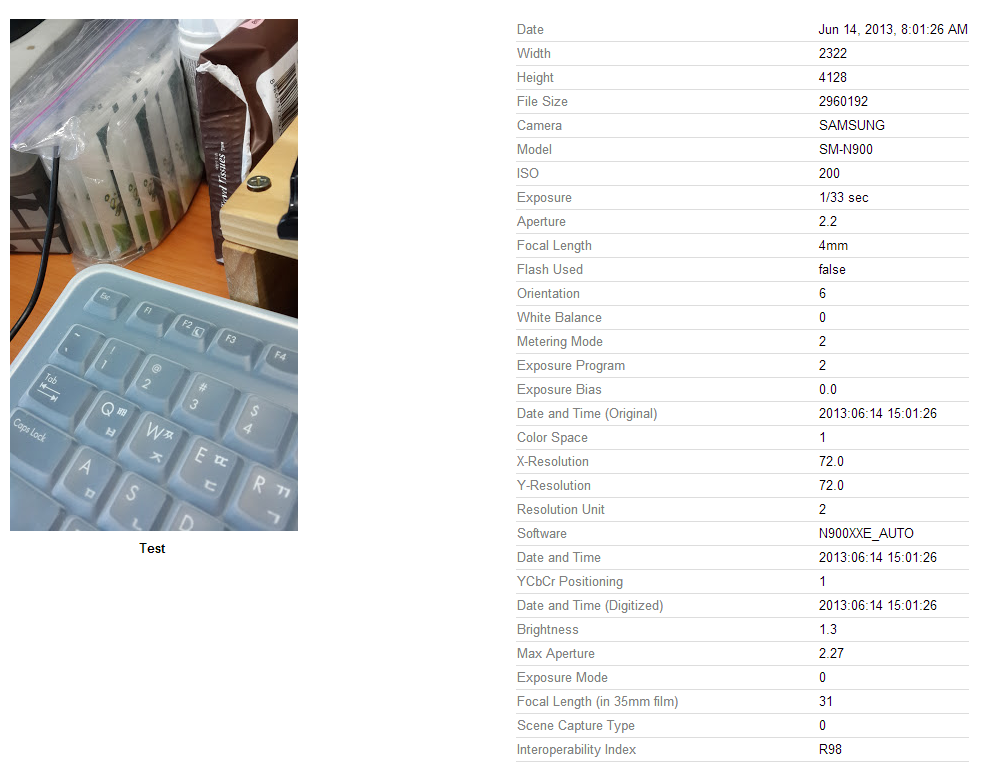 First camera sample from the Samsung Galaxy Note 3 reported on Picasa