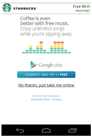 Starbucks is offering free streaming music from Google - Starbucks offering free Google Play Music All Access streaming music