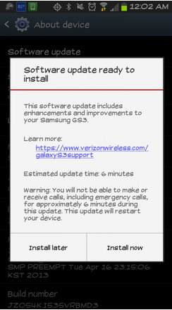 An OTA update is rolling out to Verizon owners of the Samsung Galaxy S III - Verizon's Samsung Galaxy S III gets OTA update to kill bugs left by previous one