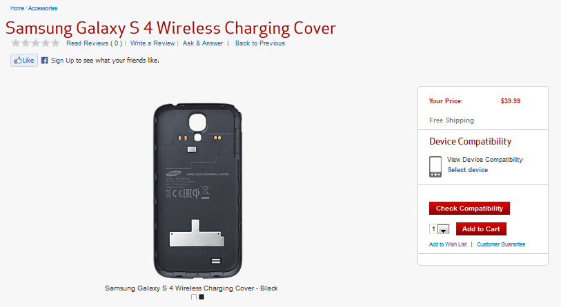 Wirelessly charge your Verizon branded Samsung Galaxy S4 - Samsung Galaxy S4 wireless charging pad $39.99 at Verizon