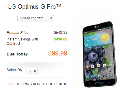 Grab the LG Optimus G or LG Optimus G Pro on sale at AT&amp;T - LG Optimus G $49, LG Optimus G Pro $99 at AT&T