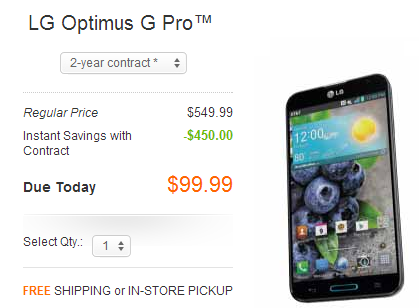 Grab the LG Optimus G or LG Optimus G Pro on sale at AT&amp;amp;T - LG Optimus G $49, LG Optimus G Pro $99 at AT&amp;T