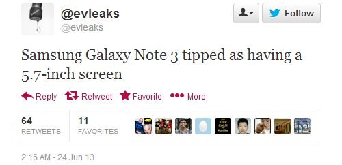 Galaxy Note 3 tipped to arrive with a 5.7" display this time