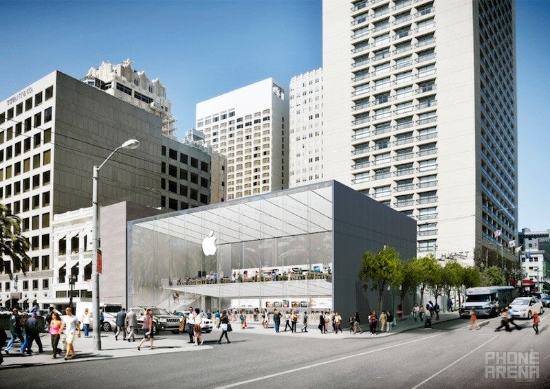 Artist&#039;s rendering of Apple&#039;s new Union Square store in San Francisco - Apple forced to make changes to the design of its new San Francisco store