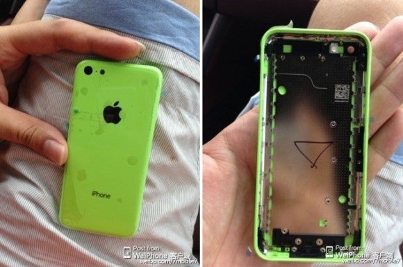 Pictures of the outer shell purportedly for the low-cost Apple iPhone - Plastic shell for low-cost Apple iPhone leaks in green