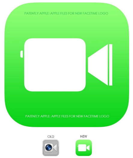 The new FaceTime logo (L) and the trademark application - Apple files trademark application for new FaceTime logo