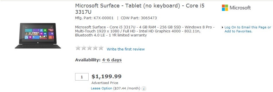 Microsoft Surface Pro with 256GB confirmed to be on the way