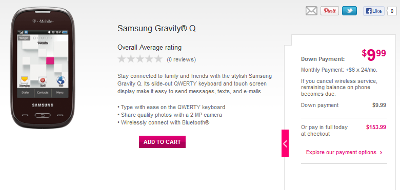 The Samsung Gravity Q - Defying Gravity: T-Mobile launches Samsung Gravity Q