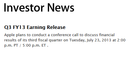 Apple will report its third quarter earnings report on July 23rd - Apple to report Q3 earnings on July 23rd