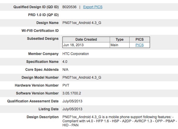 The Google Edition of the HTC One was spotted at the Bluetooth SIG wearing Android 4.3 - "Google Edition" of HTC One, running Android 4.3., visits Bluetooth SIG