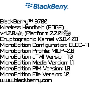 Info and pictures on the 4.2 OS for the Blackberry 8700