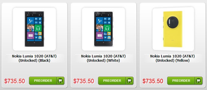 You can pre-order Nokia's Lumia 1020 unlocked now