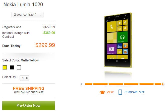 Nokia Lumia 1020 goes up for pre-order on AT&amp;T