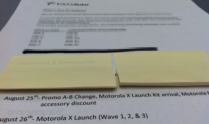 Leaked memo puts Motorola Moto X release on August 26th for U.S. Cellular
