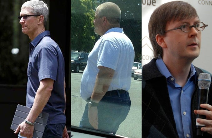 Tim Cook, Bob Mansfield (wearing Fuel Band) and Kevin Lynch, from left to right - Apple building up secret iWatch with biotech and fitness experts