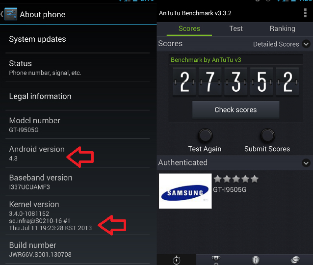 Android 4.3 appears for the Samsung Galaxy S4 Google Play edition - Samsung Galaxy S4 Google Play edition gets Android 4.3 build