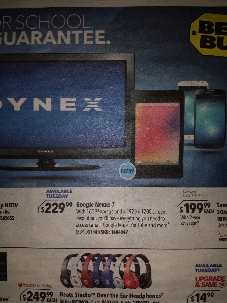 Leaked Best Buy ad puts Nexus 7 release at July 30th, confirms $229 price