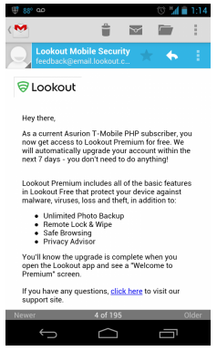 Lookout&#039;s premium services will be free to certain T-Mobile subscribers - T-Mobile to give free Lookout premium protection for its JUMP! and Asurion customers