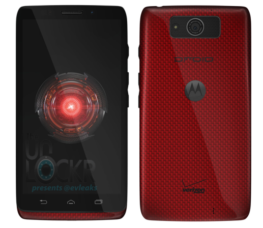 Red Motorola DROID Ultra, image courtesy of UnLockr and @evleaks - Red Motorola DROID Ultra rumored to cost $100 for Big Red employees starting today