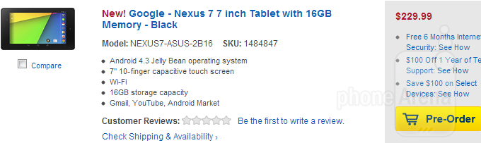 New high-res Google Nexus 7 up for preorder at Best Buy: $230 for 16GB, $270 for 32GB version