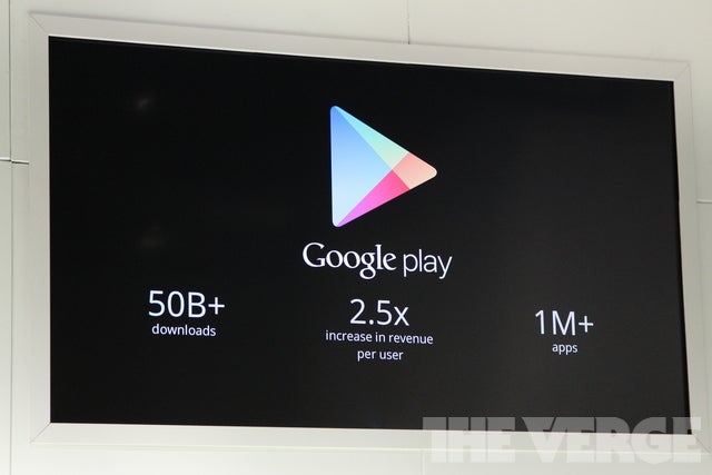 Image courtesy of The Verge. - Android&#039;s Google Play beats App Store with over 1 million apps, now officially largest