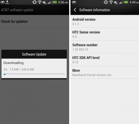 A hefty OTA update for the AT&amp;amp;T HTC One is bringing support for more LTE bands - AT&amp;T HTC One receives update to support new LTE bands