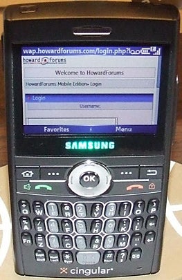 Live shots of Cingular's Samsung i607