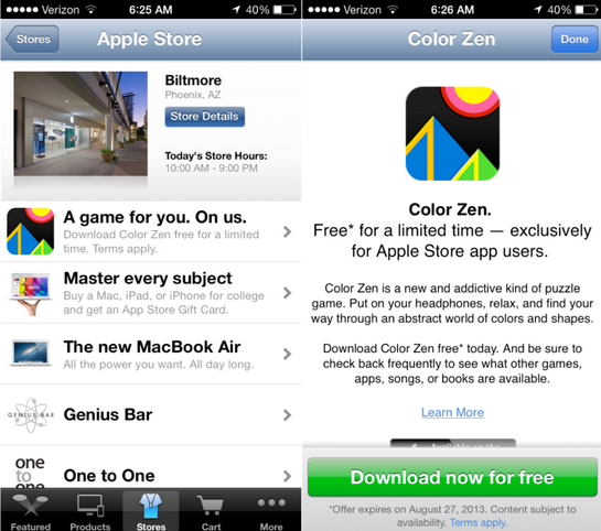 Download the Apple Store app and visit a real store to get free downloads - Apple&#039;s app and content give-aways designed to lure customers to the Apple Store