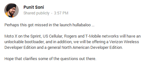 Motorola&#039;s Soni explains the bootloader situation on the Moto X - Most U.S. carriers will offer Motorola Moto X with unlockable bootloader