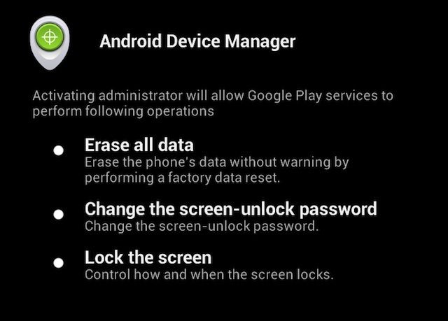 Android Device Manager apparently already starting to be pushed out through Google Play services
