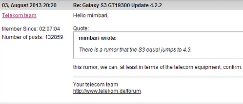 The Samsung Galaxy S III for Deutsche Telekom will go straight to Android 4.3 - Deutsche Telekom&#039;s Samsung Galaxy S III jumps to Android 4.3, does not pass Go, or collect $200