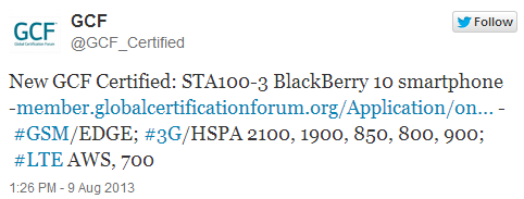 The BlackBerry Z30 has received its GCF certification - BlackBerry Z30/A10 now GCF Certified