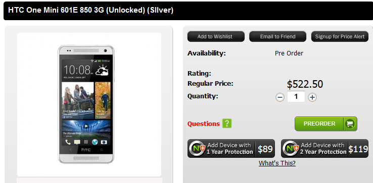 The HTC One mini can be pre-ordered in the U.S. from Negri - HTC One mini available for pre-orders in the U.S.