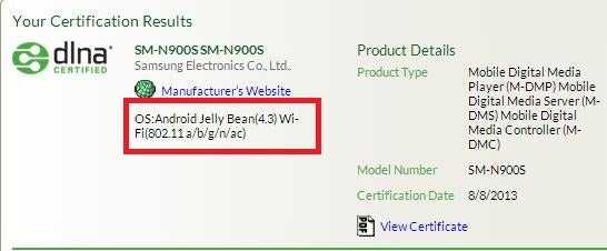 Samsung Galaxy Note III clears DLNA certification: OIS camera and latest Android 4.3