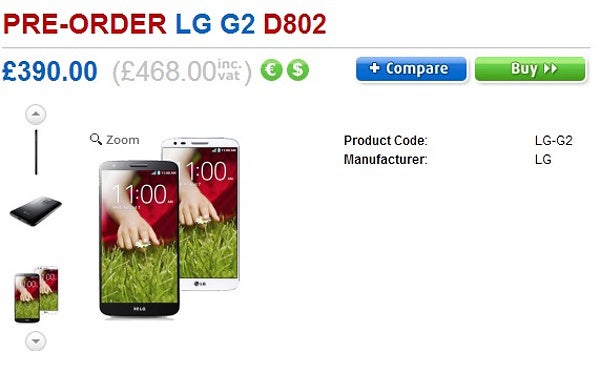 LG G2 early pre-orders kick off in UK, mass availability in late-September