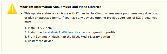 Apple released iOS7 beta 6 to fix a problem with iTunes - Apple iOS 7 beta 6 released to repair iTunes bug