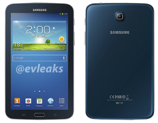 The Samsung Galaxy Tab 3 7 inches is coming in blue - Leaked press render of Samsung Galaxy Tab 3 7-inches is tangled up in blue