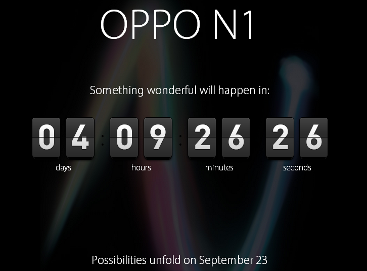 Oppo's website includes a timer counting down to the introduction of the Oppo N1 - Oppo's website shows timer counting down to introduction of the Oppo N1