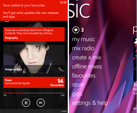 Screenshots from Nokia Music - Nokia Music update adds more features for Windows Phone 8 powered Lumia models