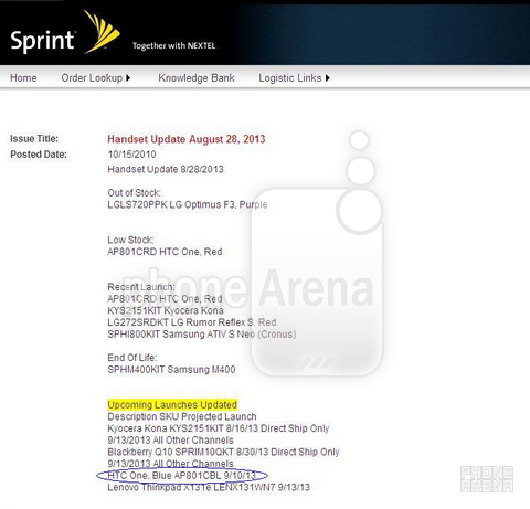HTC One in blue coming to Sprint on September 10th - HTC One in blue coming to Sprint on September 10th