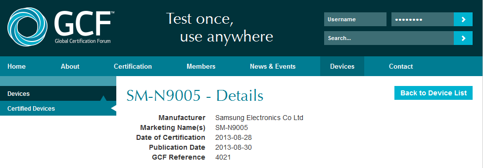 The Samsung Galaxy Note III is on the way - Samsung Galaxy Note III gets GCF certification, proves global LTE version is coming