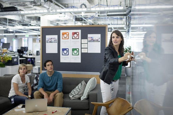Emily White, at right, is in charge of monetizing Instagram - 150 million use Instagram; ads coming in the next year