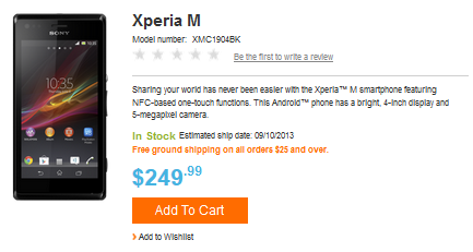 The Sony Xperia M can be purchased unlocked, in the U.S. - Sony Xperia M, unlocked, now on sale in the states
