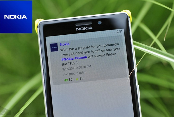 Nokia has something to tell you on Friday the 13th - Friday the 13th means a message from Nokia, not Jason and a hockey mask