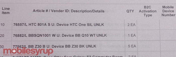 The unlocked BlackBerry Aristo Z30 is coming to Bell - Leaked document shows BlackBerry Z30 coming to Bell
