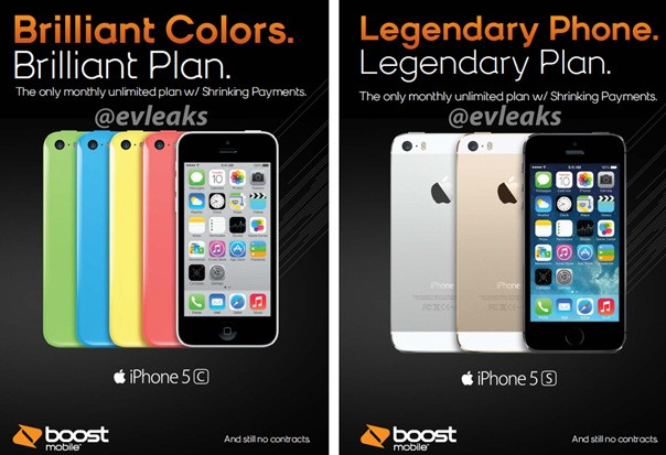 Leaked ads reveal that the Apple iPhone 5s and Apple iPhone 5c are both coming to Boost Mobile - Leaked ads show Apple iPhone 5s and Apple iPhone 5c coming to Boost Mobile