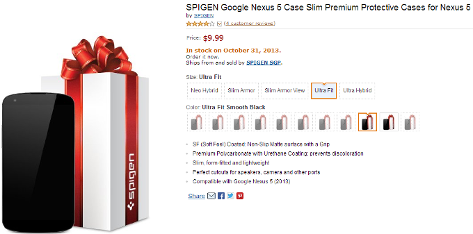 Nexus 5 cases list October 31 release date, attract the snarkiest reviews