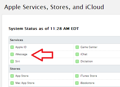 Apple&#039;s status board shows no problems with iMessage - Apple to send out iOS update to fix iMessage bug