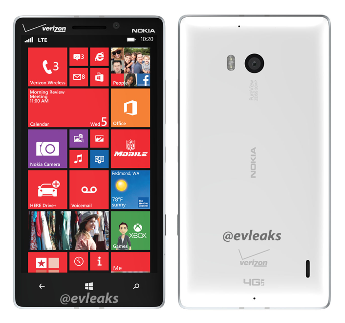 Nokia Lumia 929 leaks dolled up in white and Verizon logo