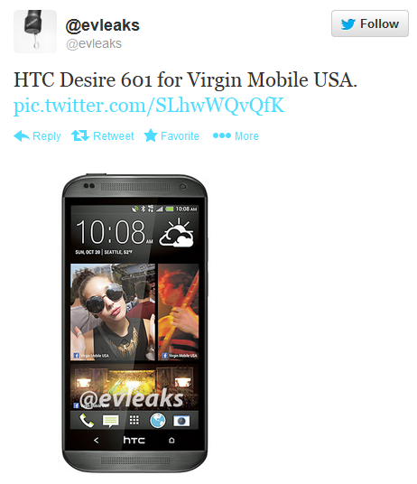 HTC Desire 601 is coming to Virgin Mobile - Virgin Mobile to get HTC Desire 601 according to leak